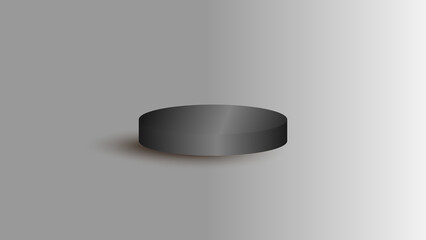 3D black podium on white background