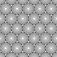 Black ornament with round vector illustration. Circle seamless pattern on isolated background. Abstract pattern sign concept.