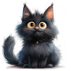 Cute Funny Cartoon Cat, Illustration for Children Book, Generative AI