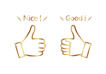 hand gesture icon Very good very (gold)