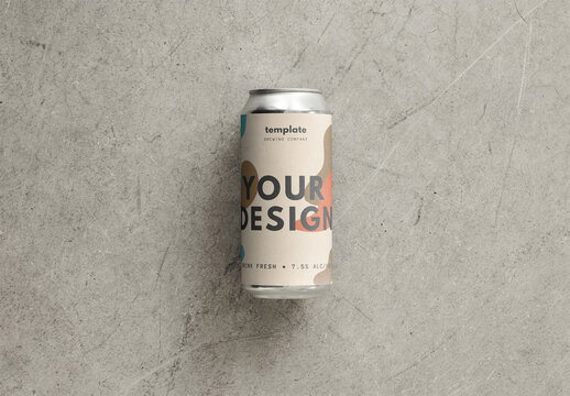 Mockup of customizable 16 oz drinks can
