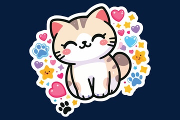 Cat Happy Sticker Digital Emoji update 2024 |