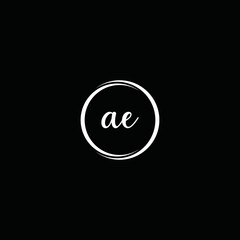 a e simple letter with ring and black background