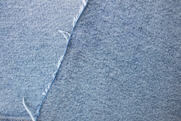 Light blue denim texture or denim background with thread, textile material