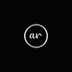 a r simple letter with ring and black background