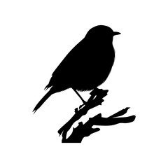 Perched bird animal shape icon