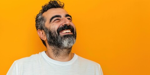 Joyful Middle Eastern Man Smiling - obrazy, fototapety, plakaty