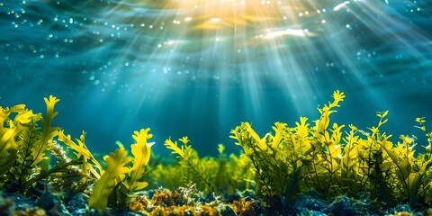 Underwater forests like kelp and seagrass meadows act as natural carbon sinks capturing and storing carbon dioxide emissions. Concept Carbon Sequestration, Underwater Ecosystems, Kelp Forests
