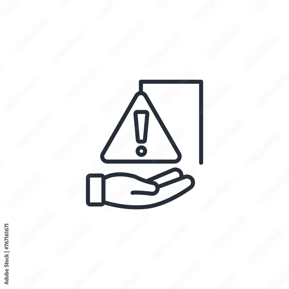 Poster caution icon. vector.editable stroke.linear style sign for use web design,logo.symbol illustration.