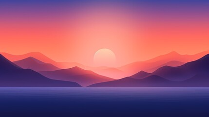 Witness a sunrise gradient background animated with vitality, where vibrant oranges blend into deep blues, providing an electrifying canvas for graphic resources.