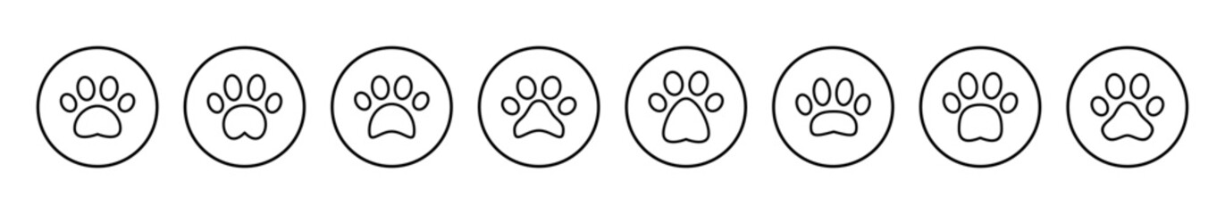 Paw icon vector illustration. paw print sign and symbol. dog or cat paw