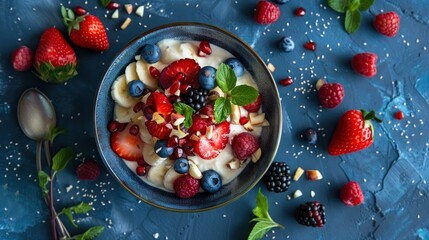 A dish containing a mixture of various fruits.