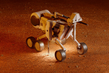 Advanced Mars Rover Navigating the Rocky, Alien Terrain of the Red Planet