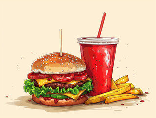 Fast food illustration