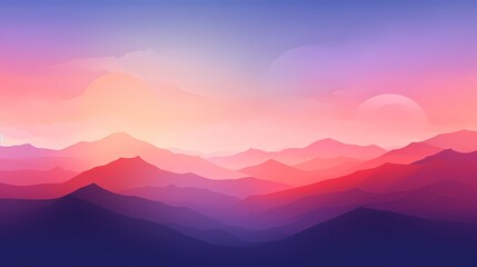 Fototapeta na wymiar Visualize an energetic sunrise gradient background filled with vigor, as fiery reds give way to tranquil purples, setting the stage for graphic design exploration.
