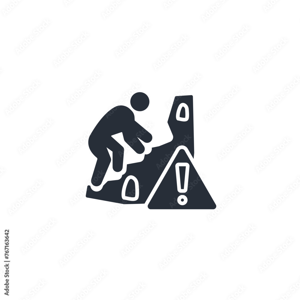 Poster falling icon. vector.editable stroke.linear style sign for use web design,logo.symbol illustration.