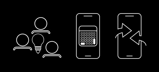 2D illustration Business icon set
