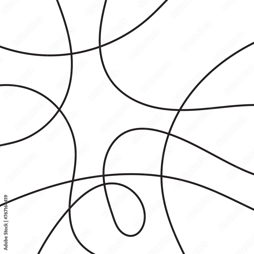 Poster thin line wavy abstract vector background. curve wave seamless pattern. line art striped graphic tem