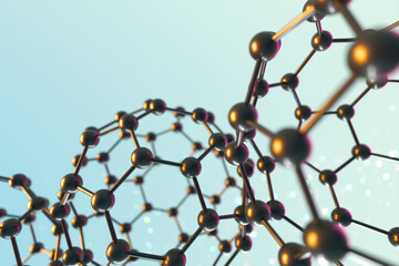 Advanced 3D-Rendered Nanotechnology Molecular Structure with Cool Tones
