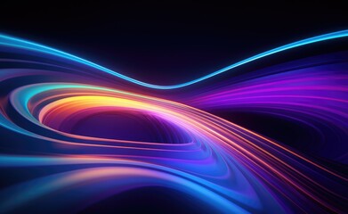 Colorful abstract light wave on dark background