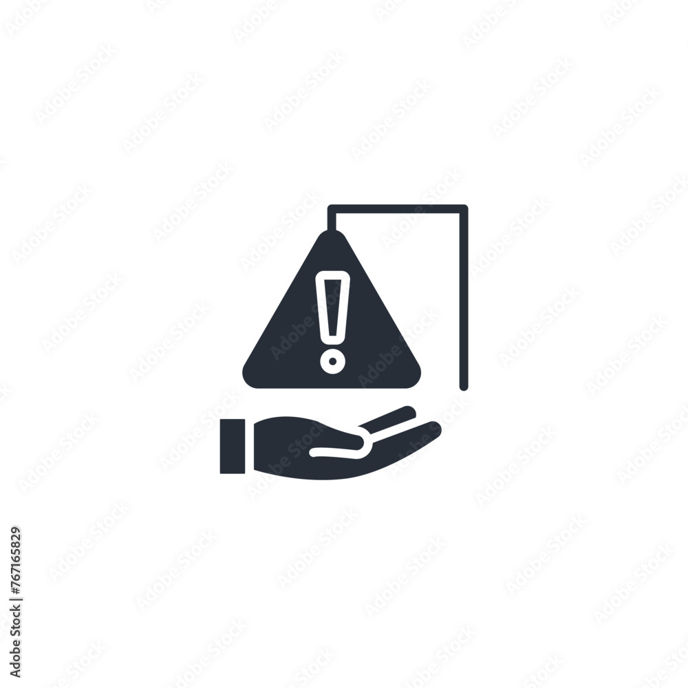 Poster warning icon. vector.editable stroke.linear style sign for use web design,logo.symbol illustration.