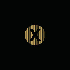 Gold color simple letter X logo