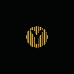 Gold color simple letter Y logo