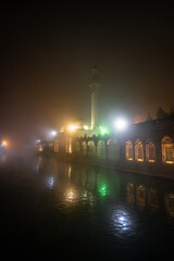 Balikligol in Sanliurfa in foggy weather at night.