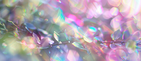 macro of iridescent rainbow light, soft and dreamy pastel colors, beautiful light effects,...