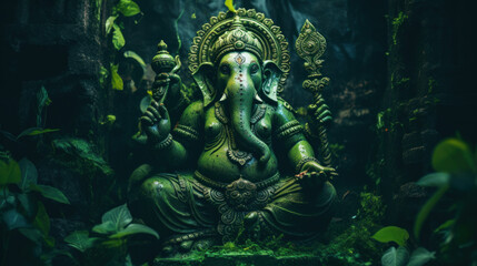 Lord Ganesha, the celebration of Ganesh. Generative AI