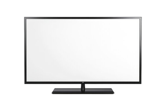 The White Screen of LED TV, LED TV television with white screen Isolated on Transparent background.
