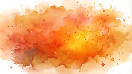 Paint with Vibrant Hues: Premium Watercolor Spatter Background Material in Orange