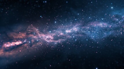 Deep space vista with a stunning galaxy backdrop stretching across the cosmos. - obrazy, fototapety, plakaty
