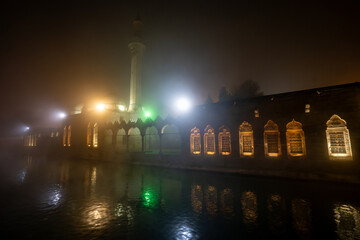Balikligol in Sanliurfa in foggy weather at night.