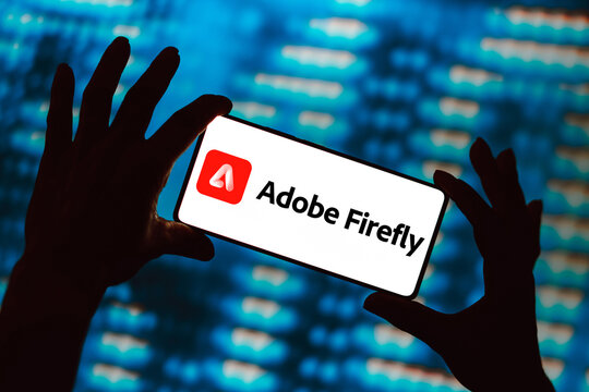 March 25, 2024, Brazil. In this photo illustration, the Adobe Firefly logo is displayed on a smartphone screen.