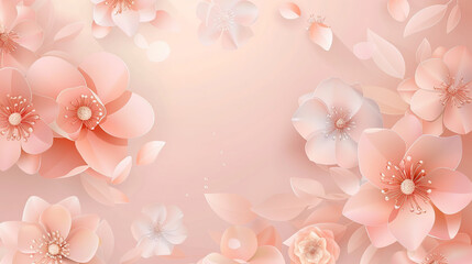 Fototapeta na wymiar beautiful flowers invitation card light pink background.vector illustration