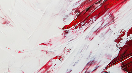 Abstract background with oil painting strokes, a white and red color palette, a white paper background, colorful paint brushstrokes, blurred, stylish, artistic, modern, minimalistic, vibrant colors