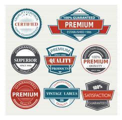 Vintage Labels, Vintage Labels Pack, Gurantee Labels, Vintage Icons, Vintage Gurantee Labels Pack, Gurantee Icons, Premium Labels, Pack, Emblems Pack, Retro, 100% Icons