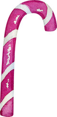 Hand Drawn Watercolor Candy Cane