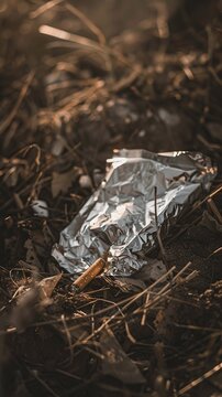 A cigarette pack crumpled and thrown in the trash, signifying the rejection of smoking habits