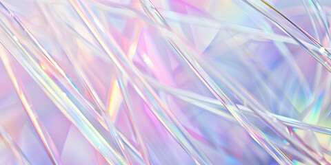 A closeup of iridescent light, reflecting rainbow colors and creating an ethereal atmosphere. The background is a soft pastel color with gentle gradients. This creates a dreamy and magical feel to the