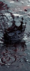 A crown melting into a puddle, symbolizing the dissolution of authority and morality in corrupt governance