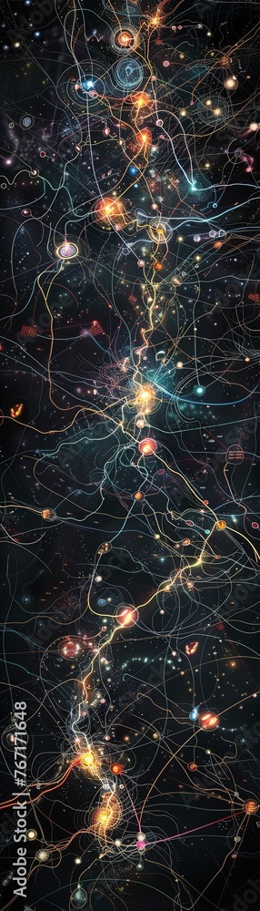 Aufkleber a networks nerve center, alive with the ebb and flow of glowing data