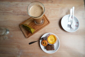 Cake menu in the cafe