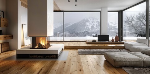Modern fireplace living room, modern minimalist living room