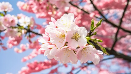 Full bloom sakura flower tree isolated on white background