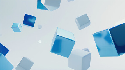 Fototapeta na wymiar abstract blue background with cubes