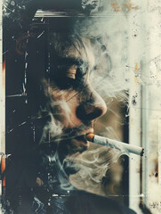 Digital photo frames cycling through the positives of quitting smoking