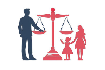 An icon for family law, illustrating the legal field that deals with domestic relations ,isolated on white background or transparent background. png cutout clipart