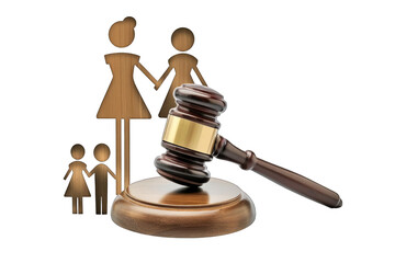 An icon for family law, illustrating the legal field that deals with domestic relations ,isolated on white background or transparent background. png cutout clipart - obrazy, fototapety, plakaty